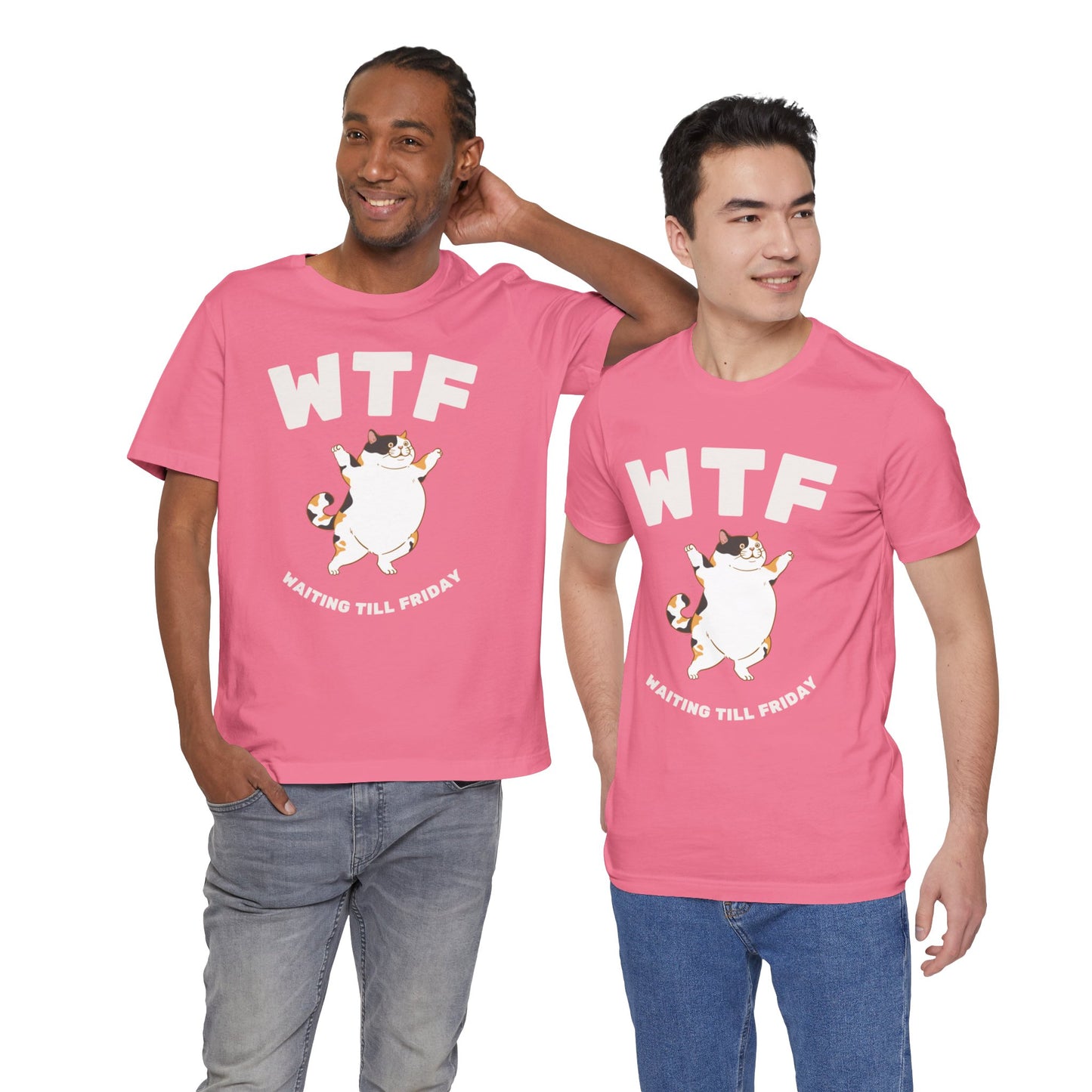 WTF Waiting Till Friday Chubby Cat Funny T-Shirt