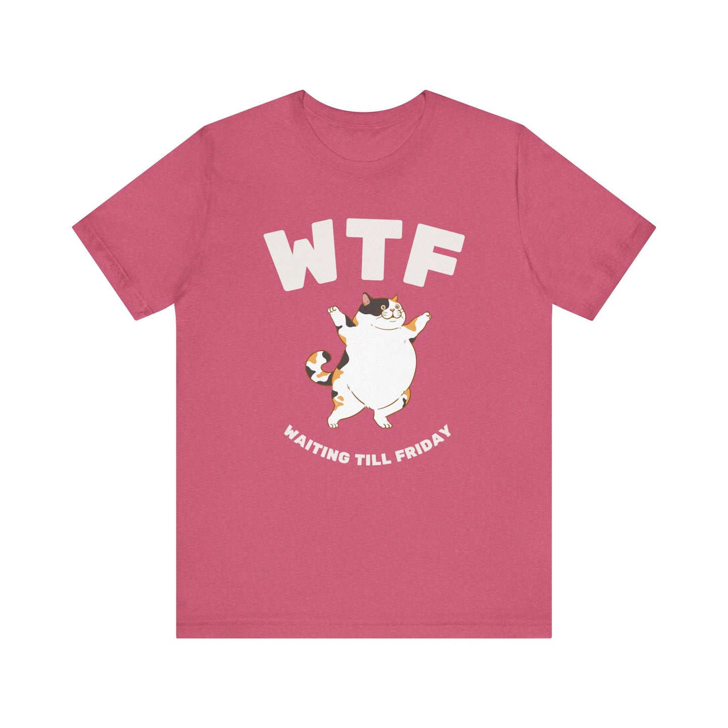 WTF Waiting Till Friday Chubby Cat Funny T-Shirt