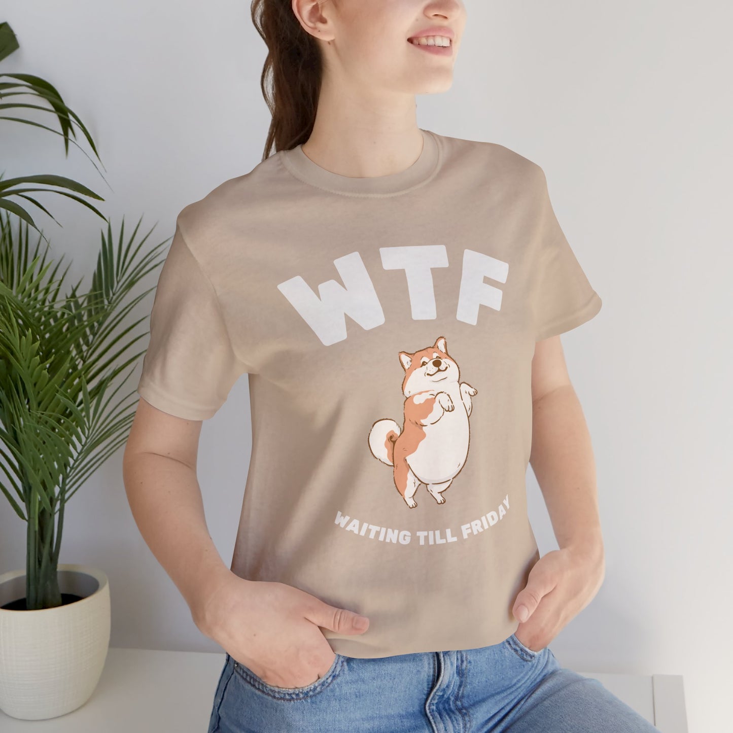 WTF Waiting Till Friday Chubby Dog Funny T-Shirt