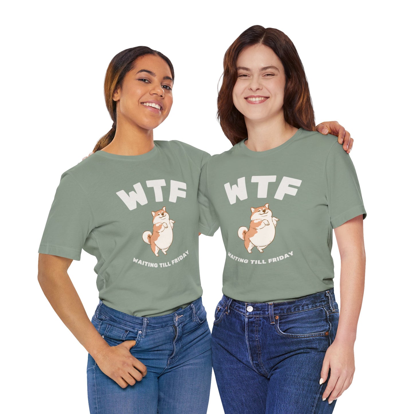 WTF Waiting Till Friday Chubby Dog Funny T-Shirt