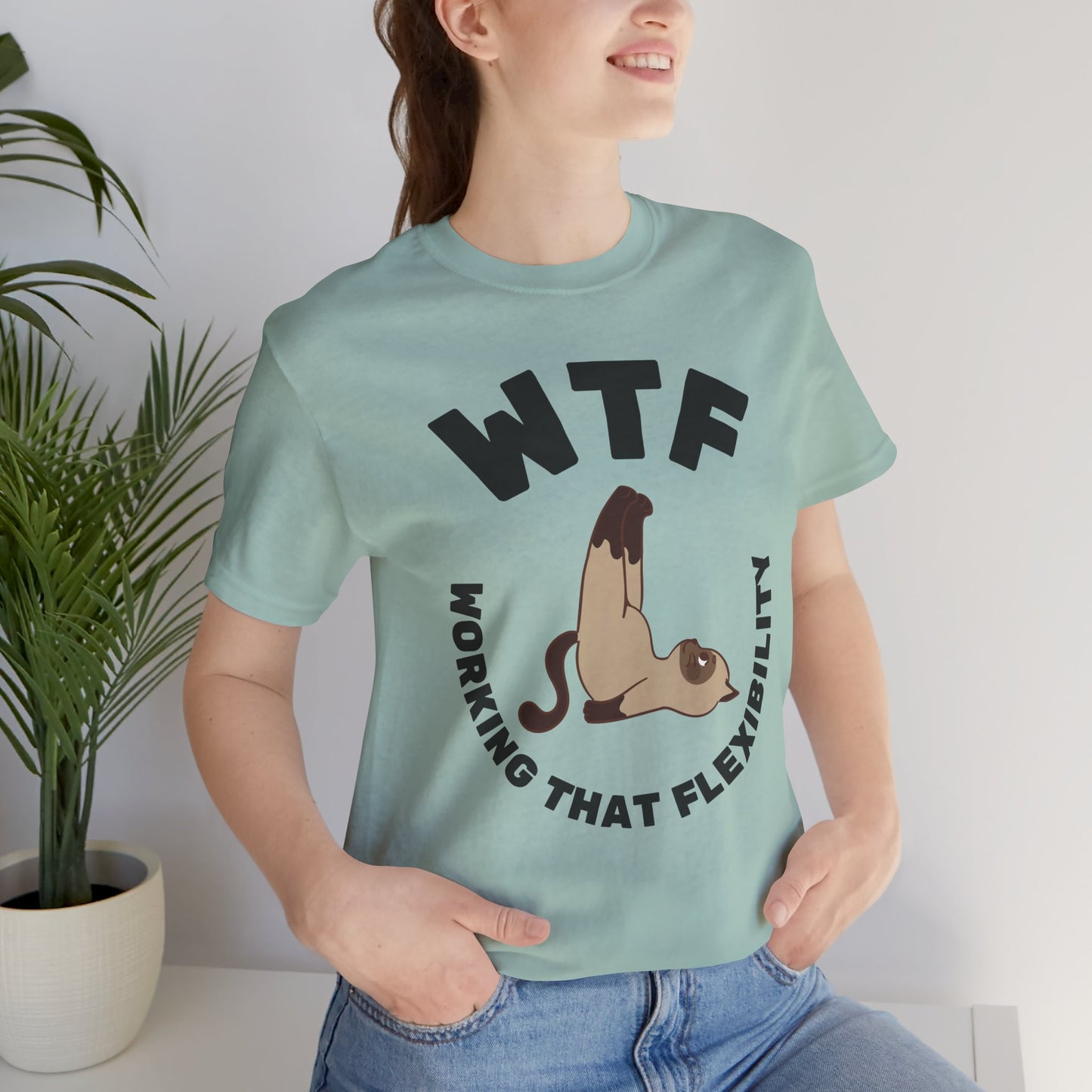 WTF Working That Flexibility Funny Cat T-Shirt