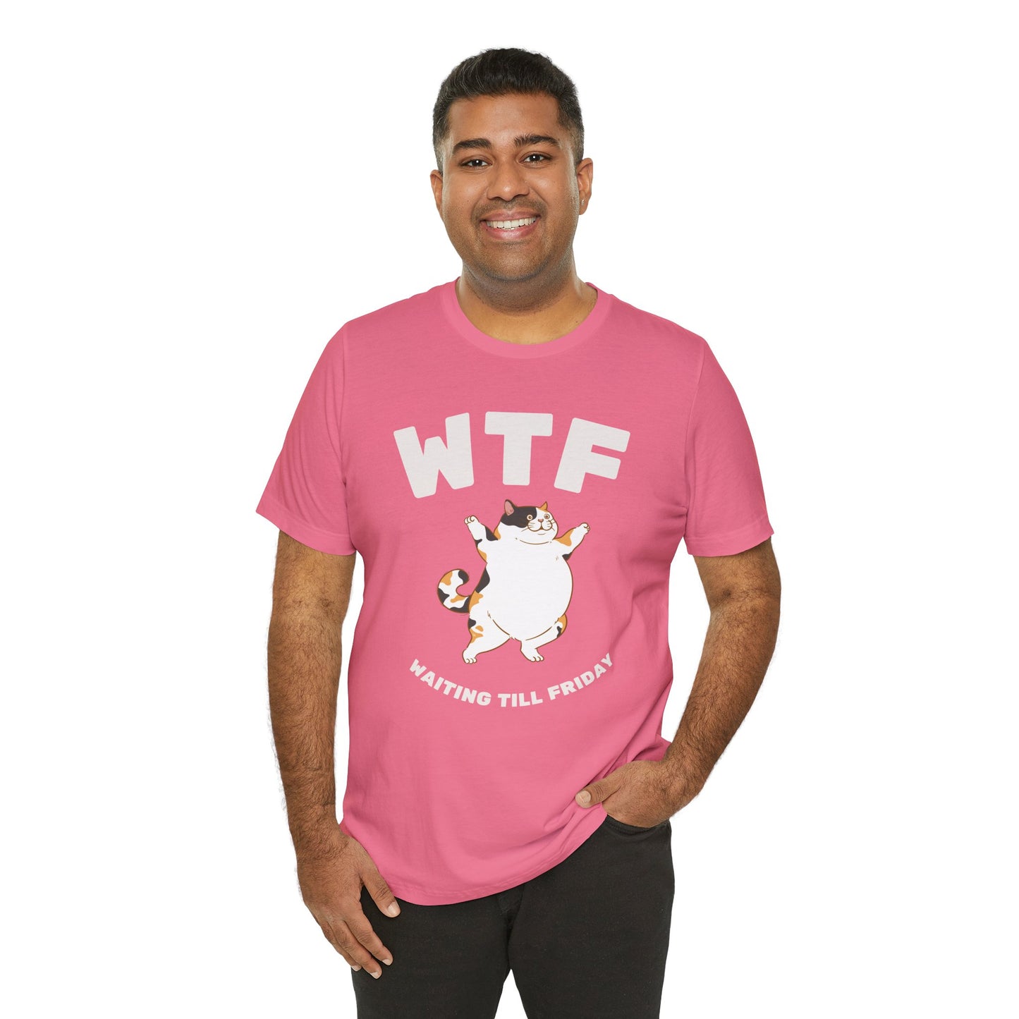 WTF Waiting Till Friday Chubby Cat Funny T-Shirt