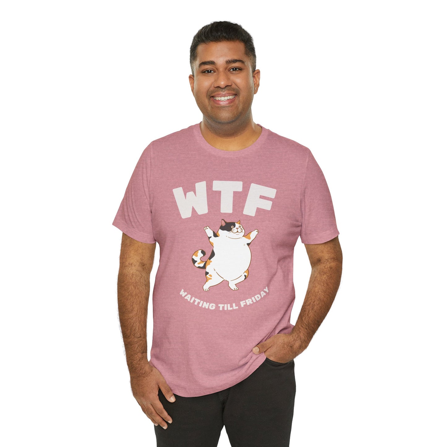 WTF Waiting Till Friday Chubby Cat Funny T-Shirt