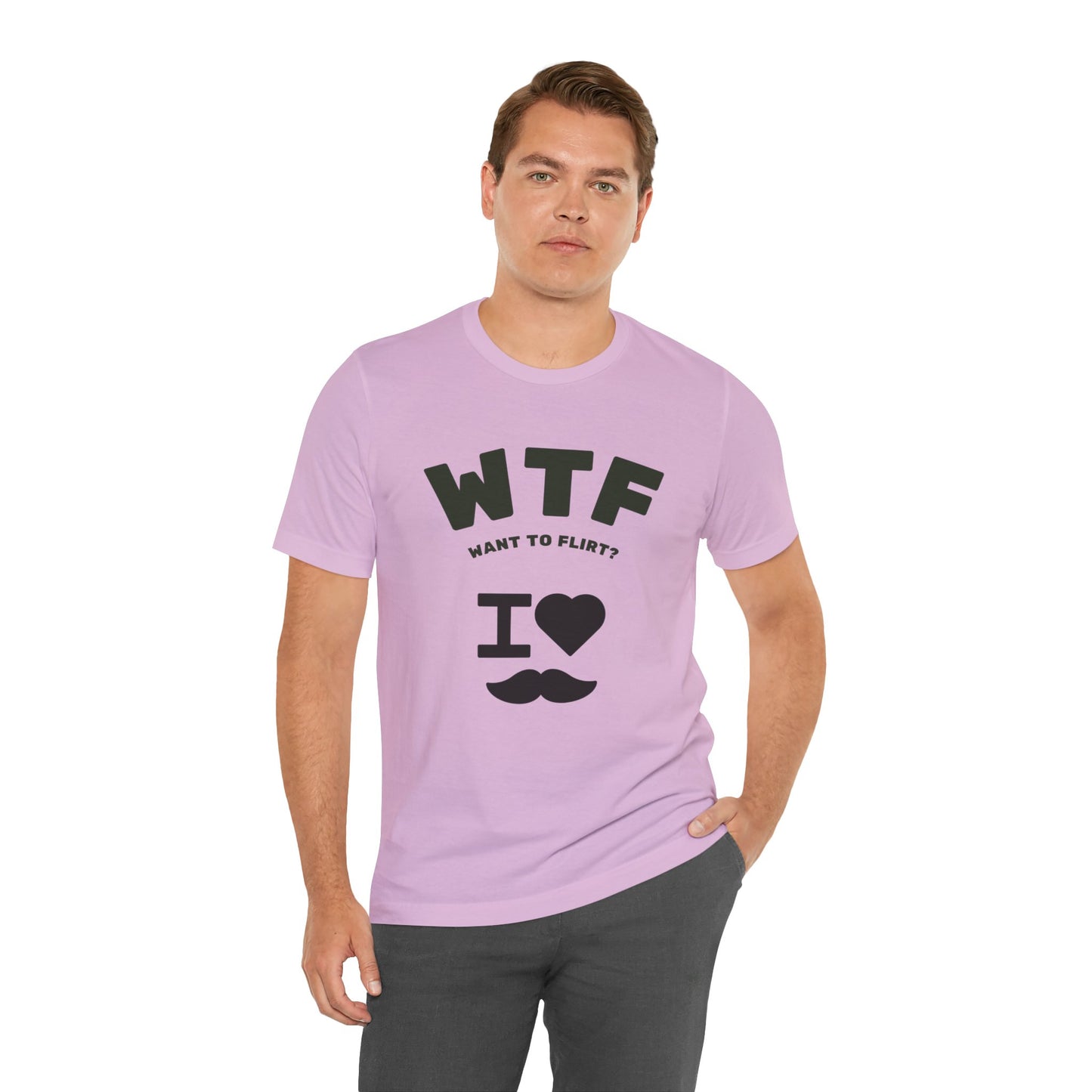 WTF Want To Flirt? I Love Moustaches Funny T-Shirt