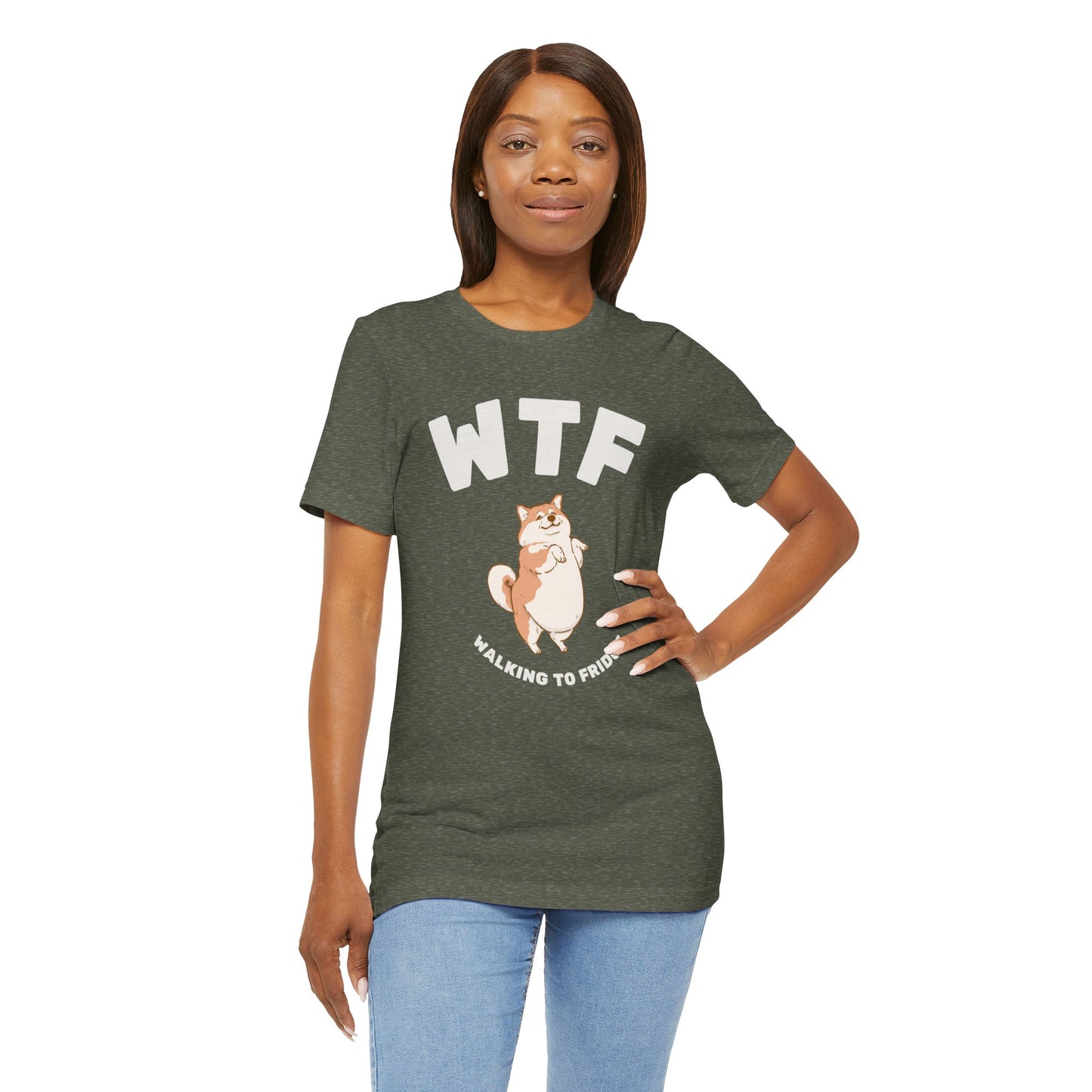 WTF Walking To Fridge Chubby Dog T-Shirt