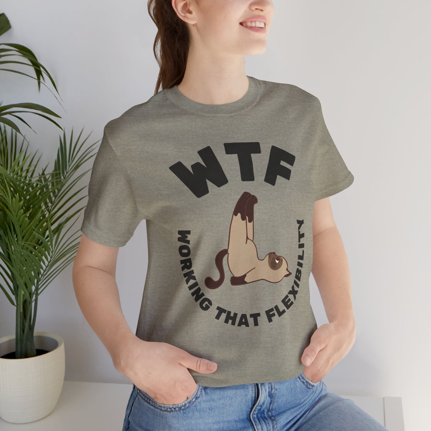 WTF Working That Flexibility Funny Cat T-Shirt