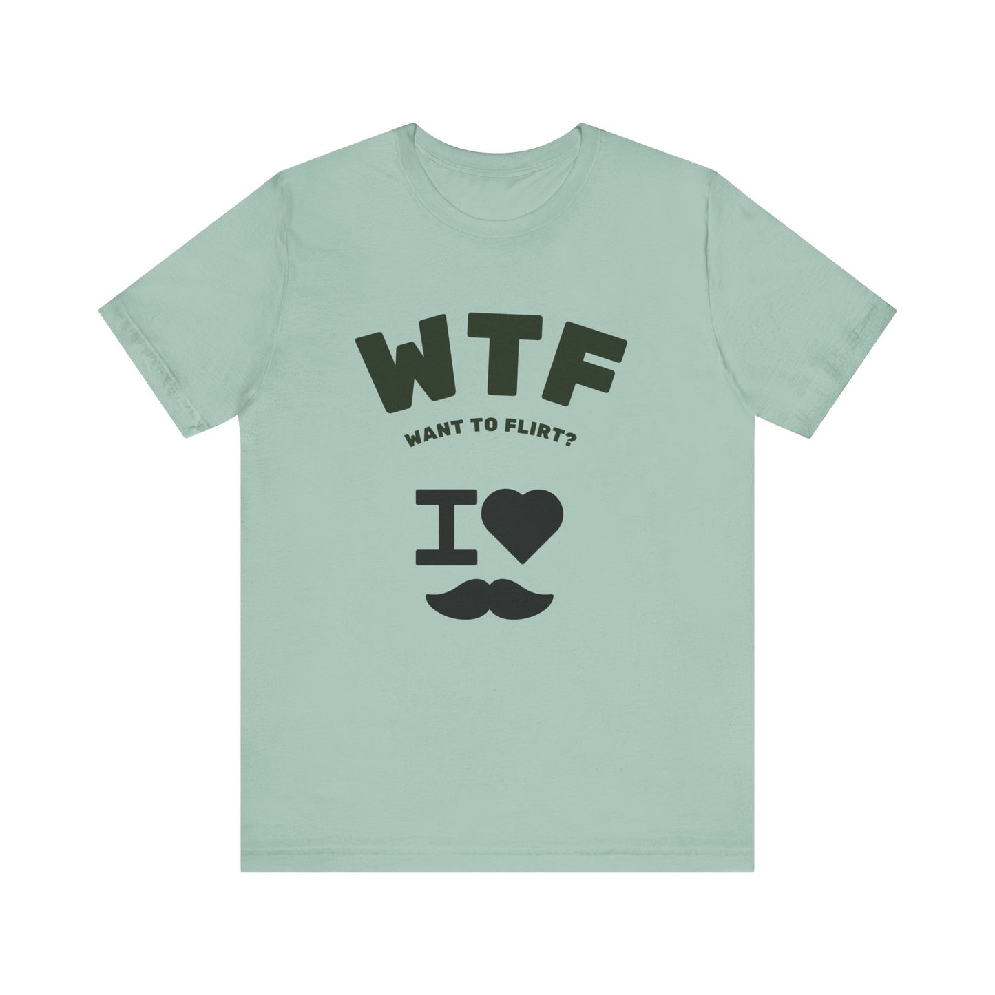 WTF Want To Flirt? I Love Moustaches Funny T-Shirt