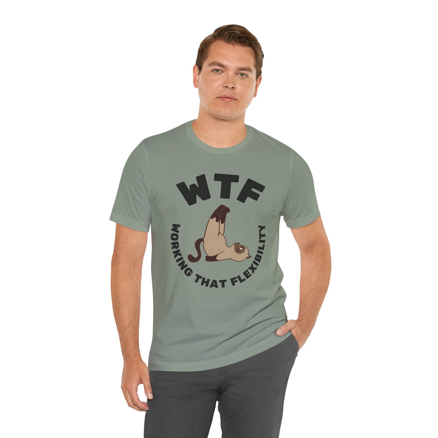 WTF Working That Flexibility Funny Cat T-Shirt