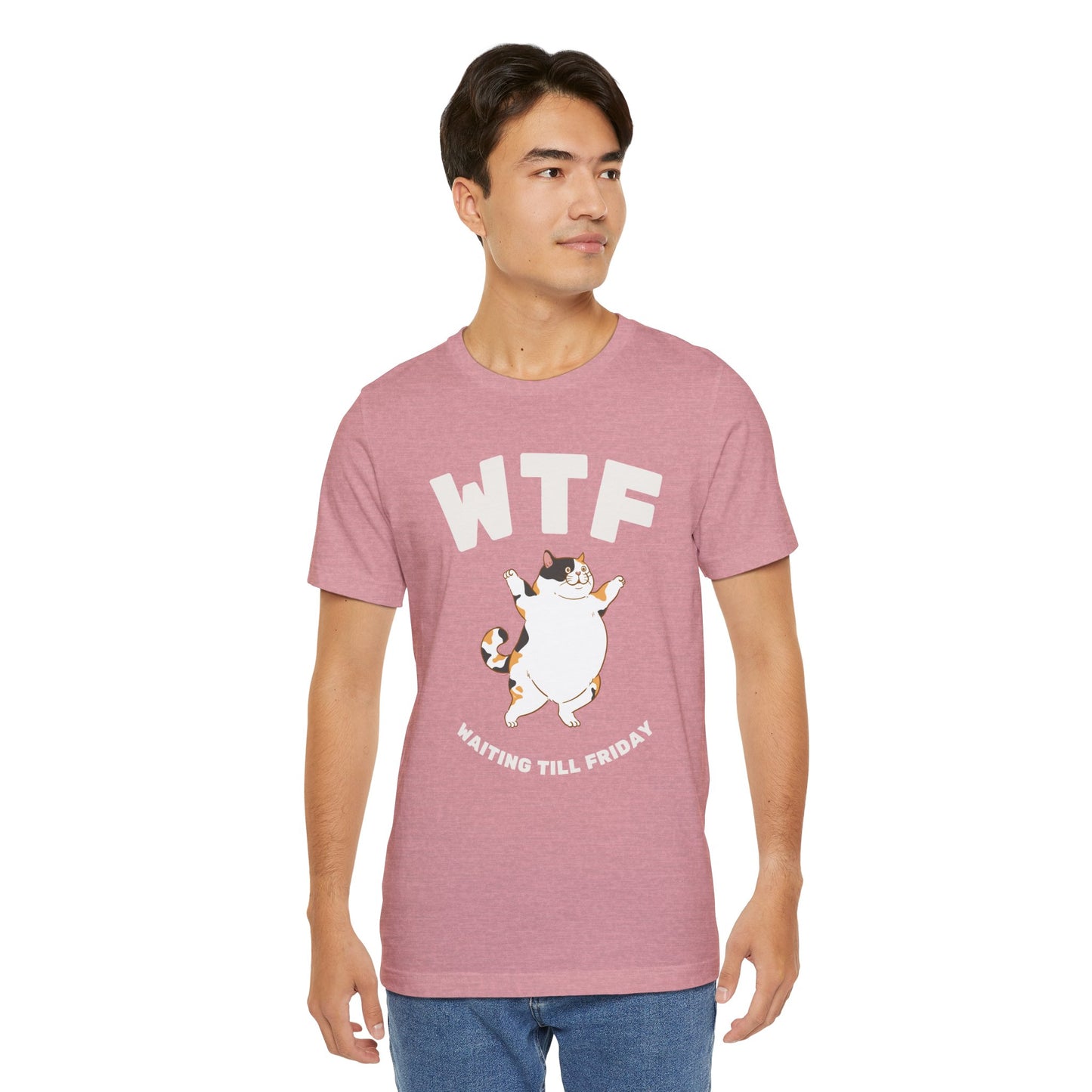 WTF Waiting Till Friday Chubby Cat Funny T-Shirt