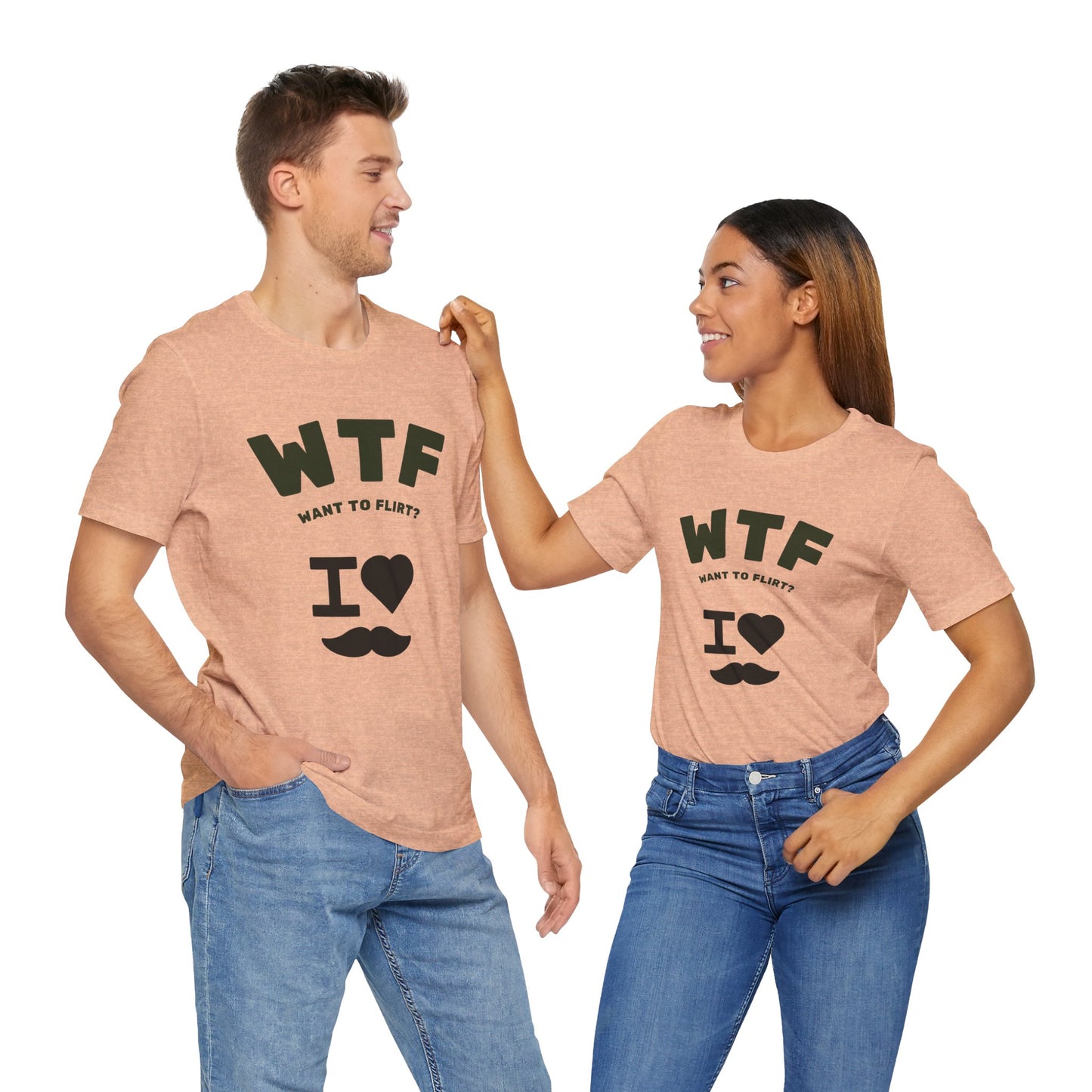 WTF Want To Flirt? I Love Moustaches Funny T-Shirt