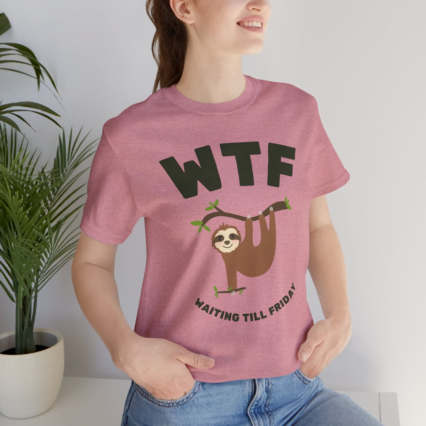 WTF Waiting Till Friday Sloth Funny T-Shirt