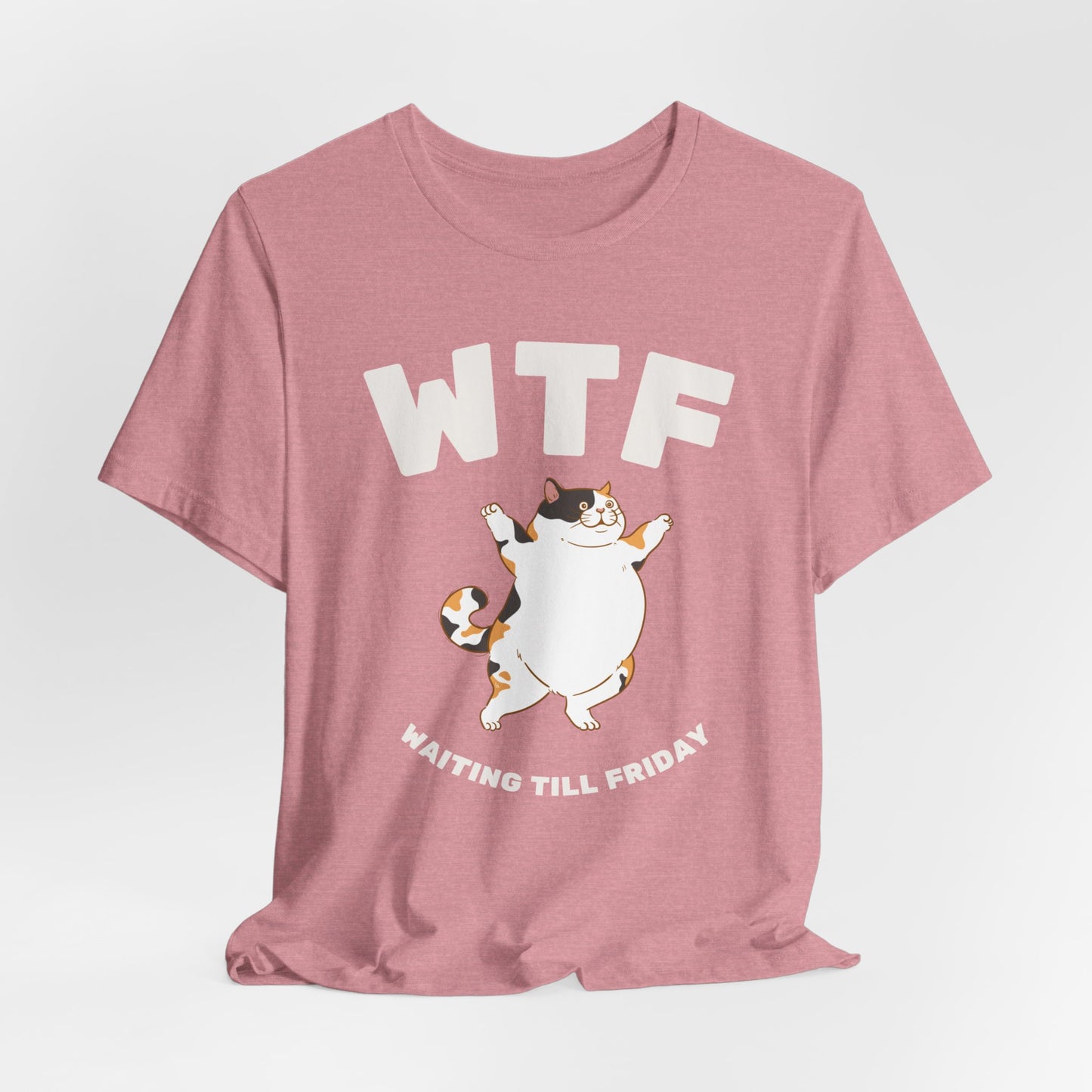 WTF Waiting Till Friday Chubby Cat Funny T-Shirt