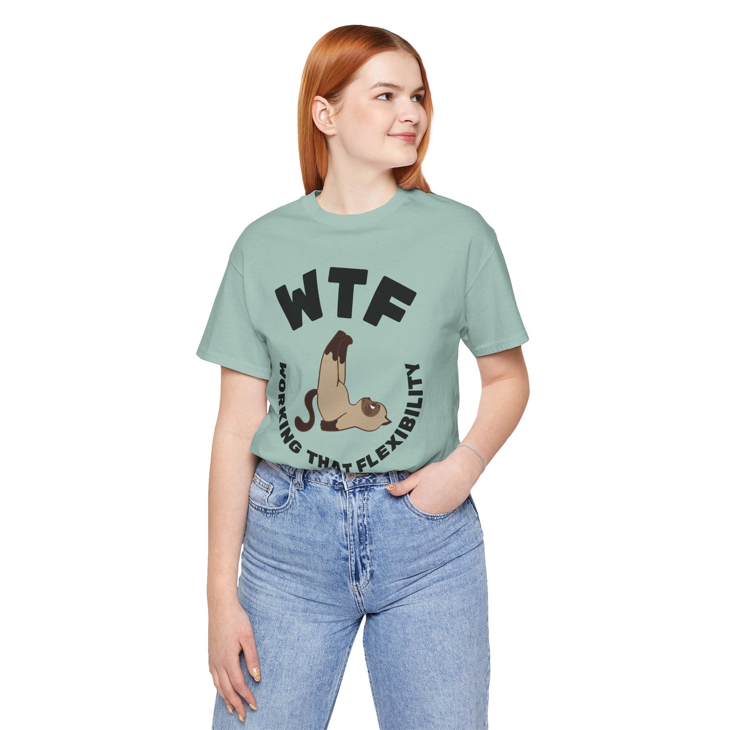 WTF Working That Flexibility Funny Cat T-Shirt