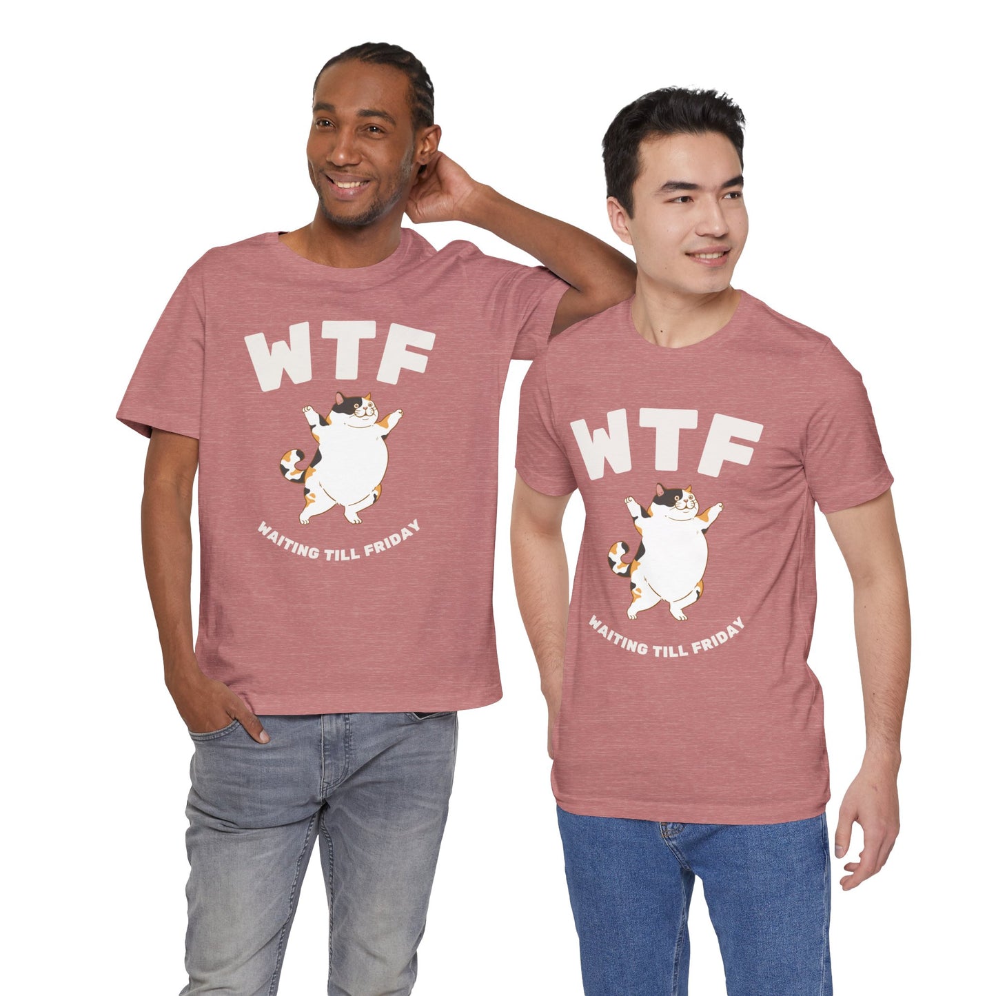 WTF Waiting Till Friday Chubby Cat Funny T-Shirt