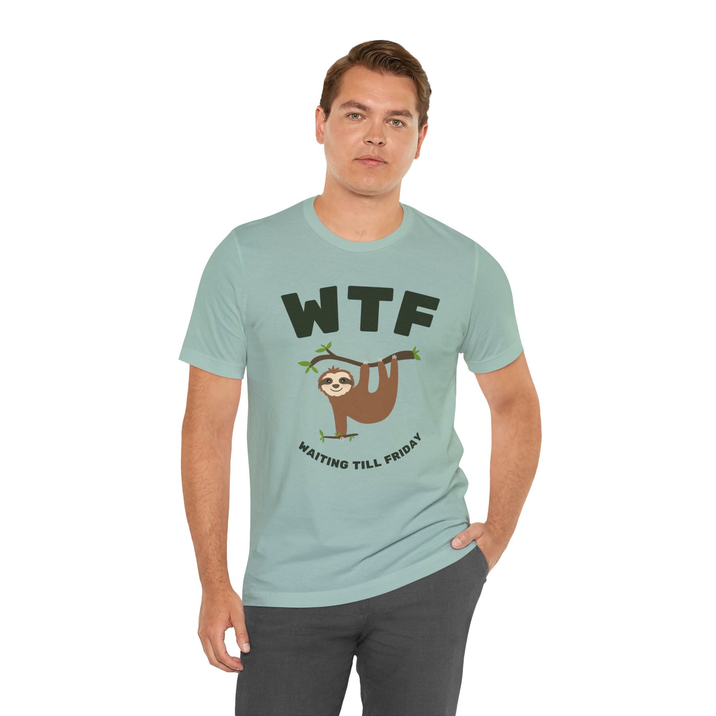 WTF Waiting Till Friday Sloth Funny T-Shirt