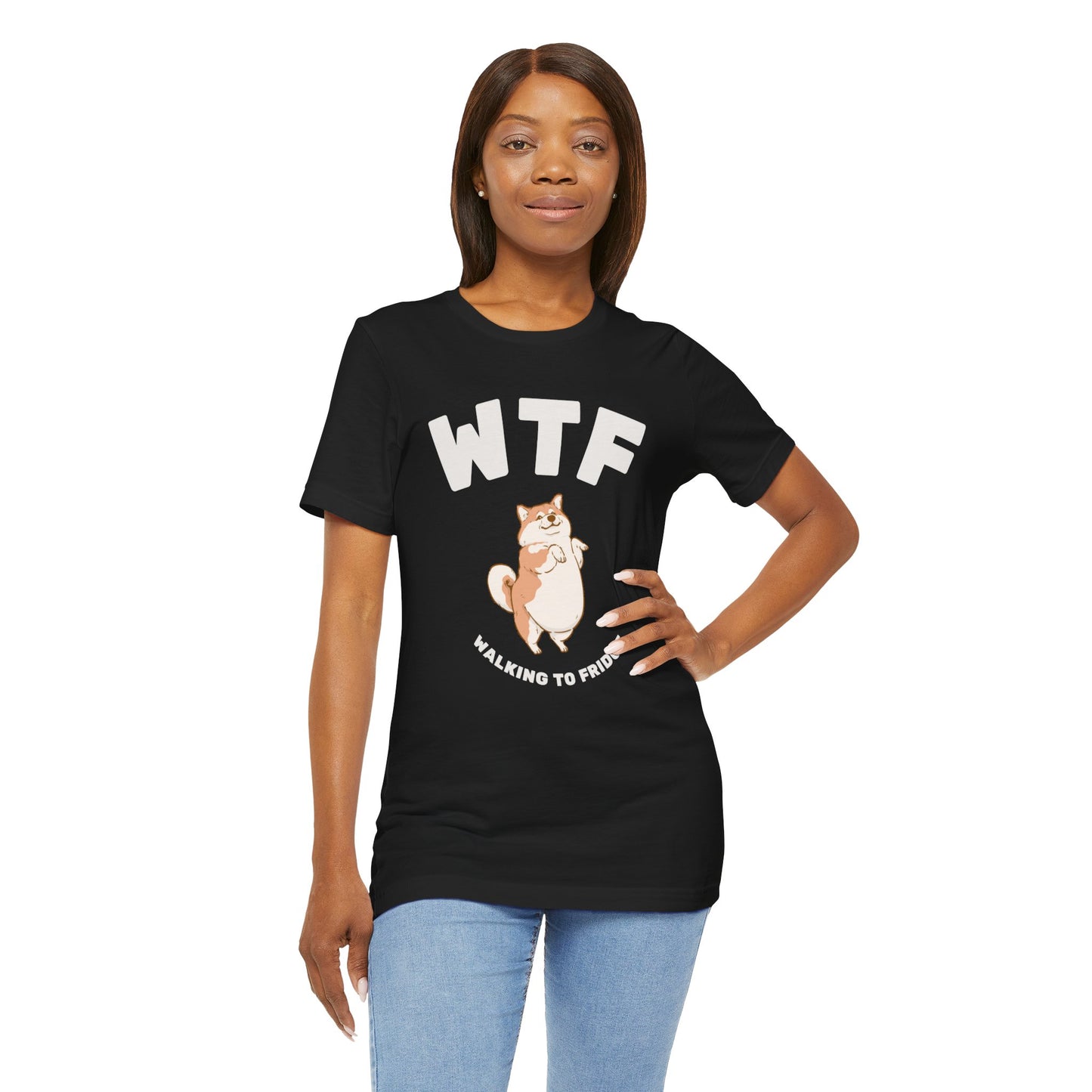 WTF Walking To Fridge Chubby Dog T-Shirt