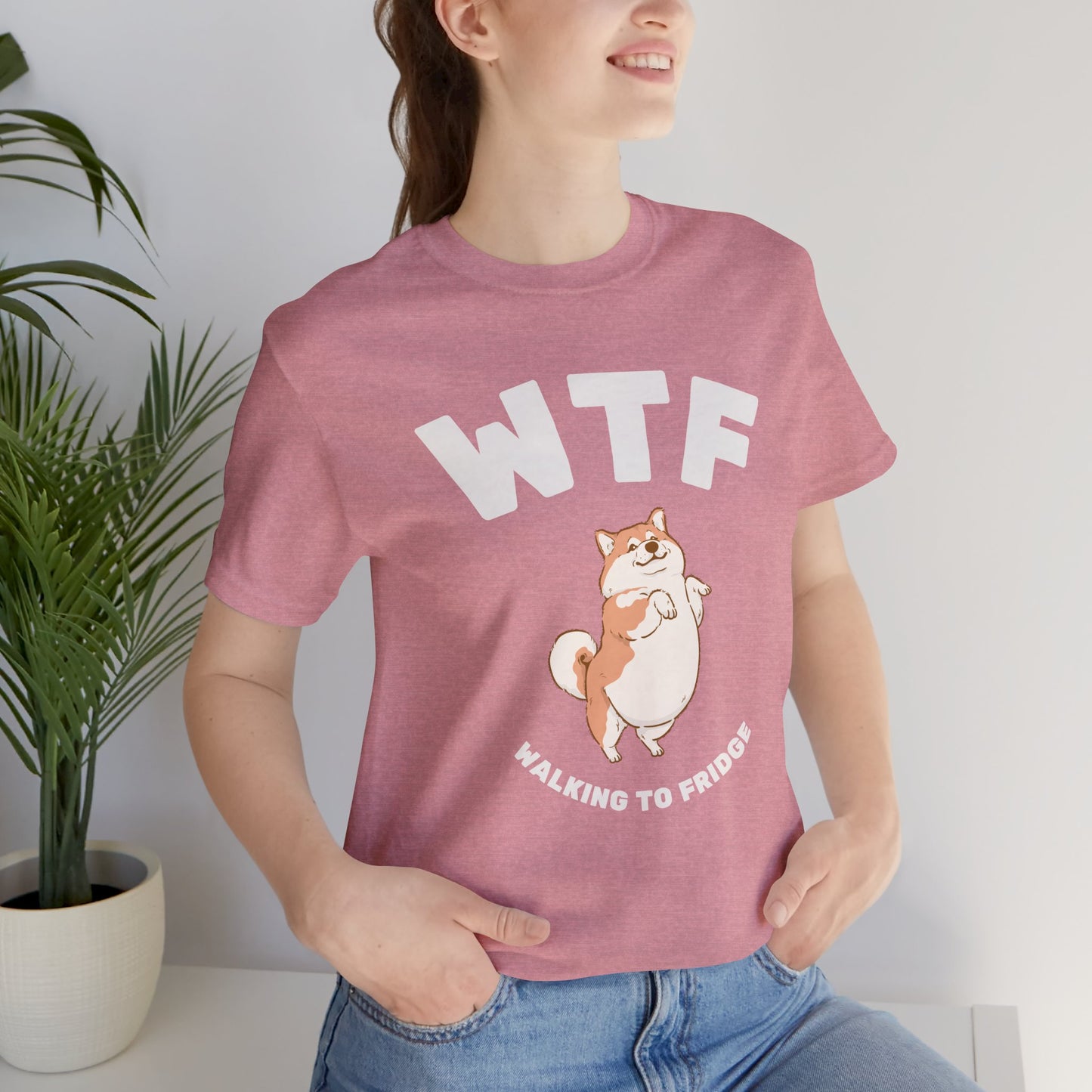 WTF Walking To Fridge Chubby Dog T-Shirt