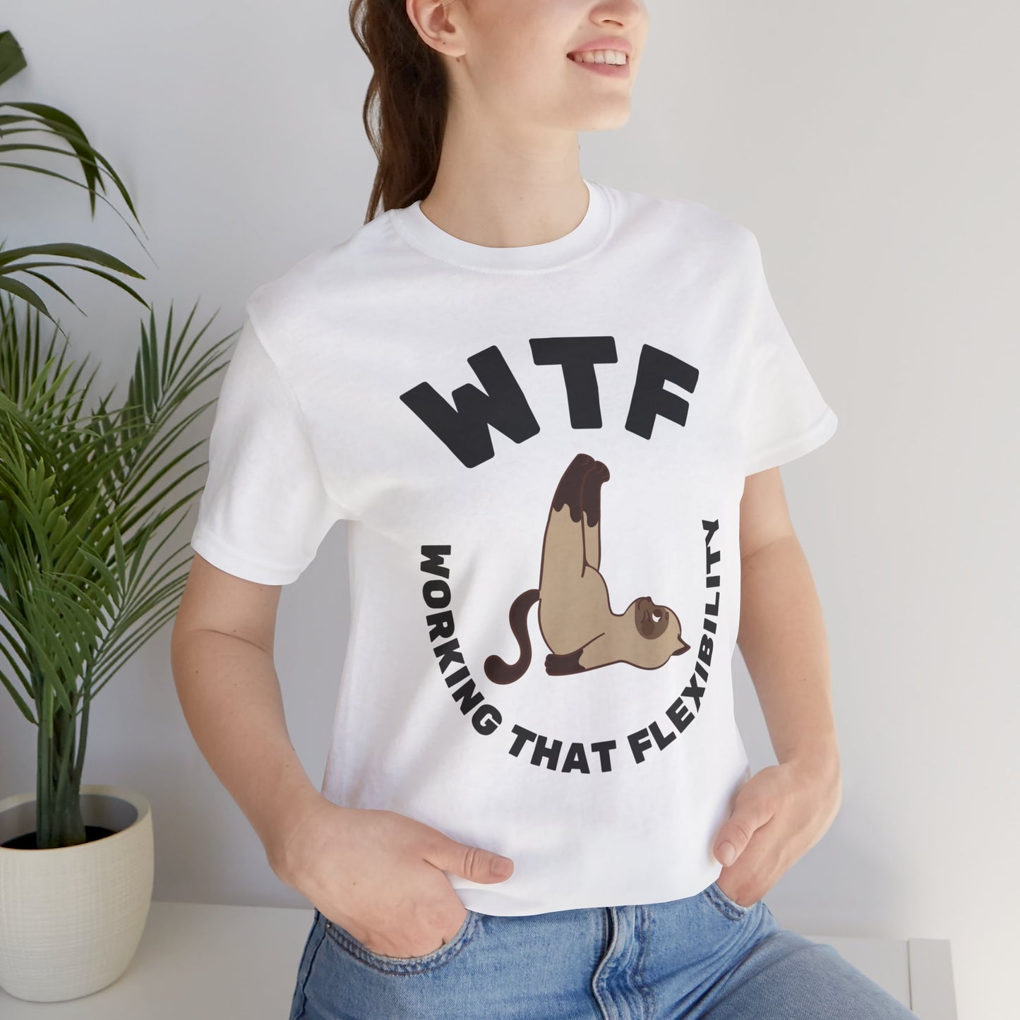 WTF Working That Flexibility Funny Cat T-Shirt