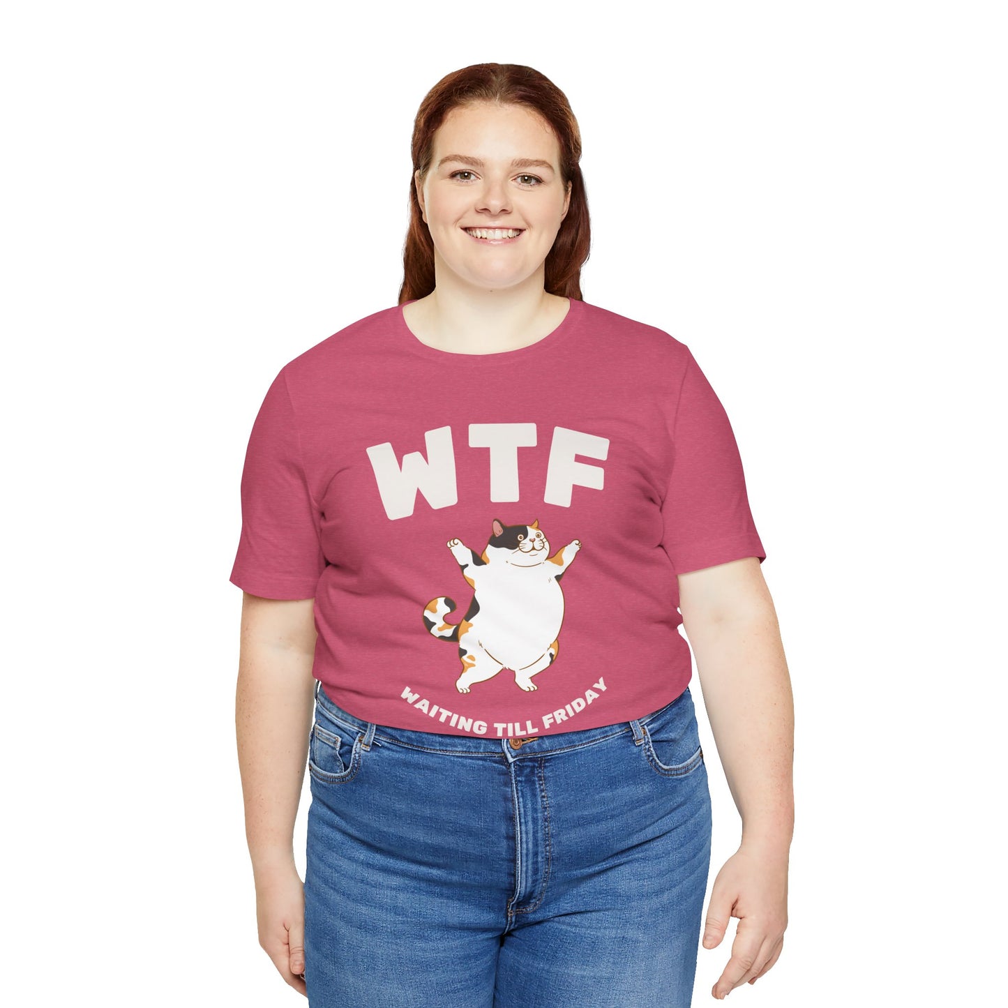 WTF Waiting Till Friday Chubby Cat Funny T-Shirt