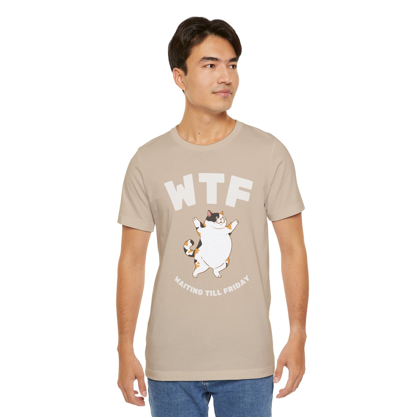 WTF Waiting Till Friday Chubby Cat Funny T-Shirt