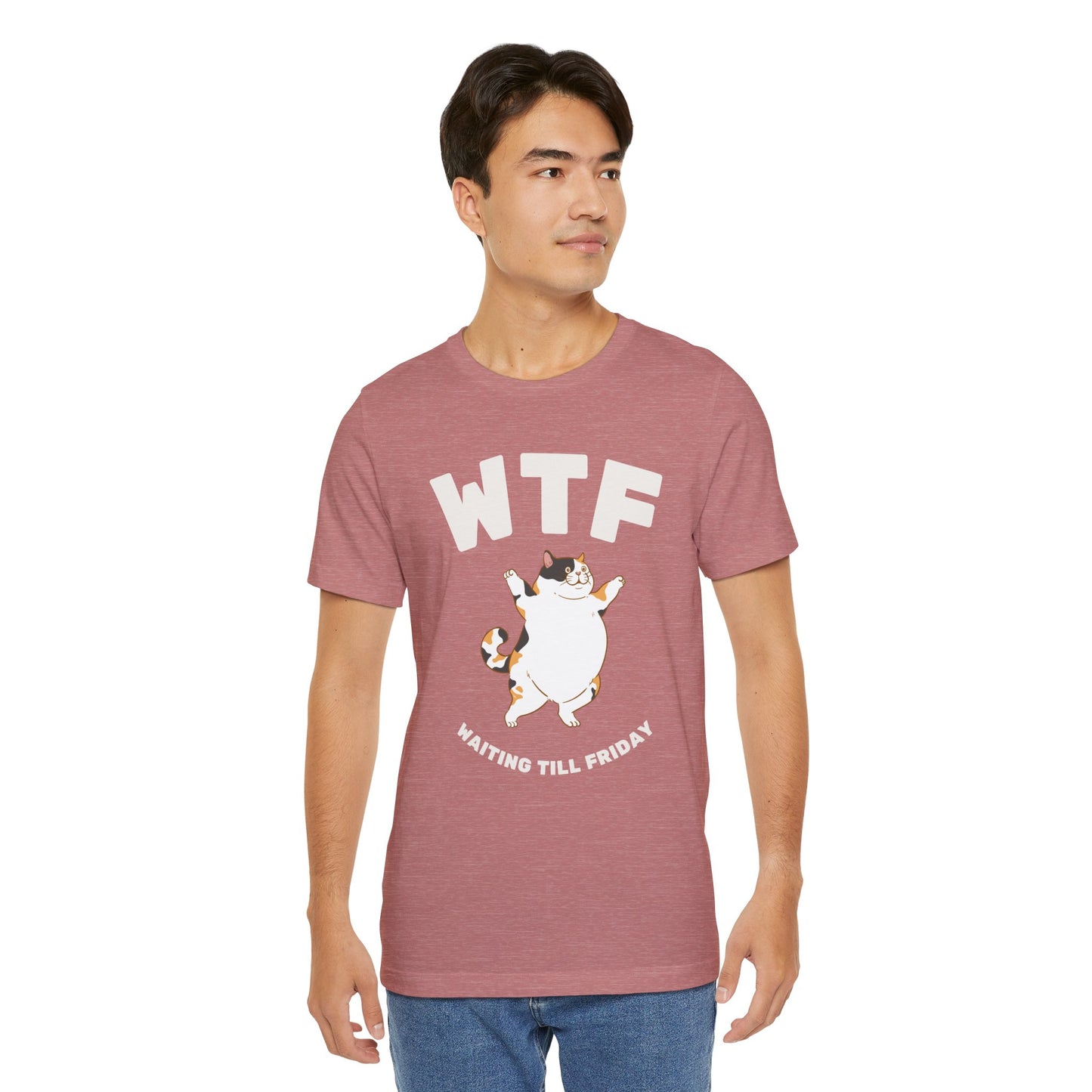 WTF Waiting Till Friday Chubby Cat Funny T-Shirt