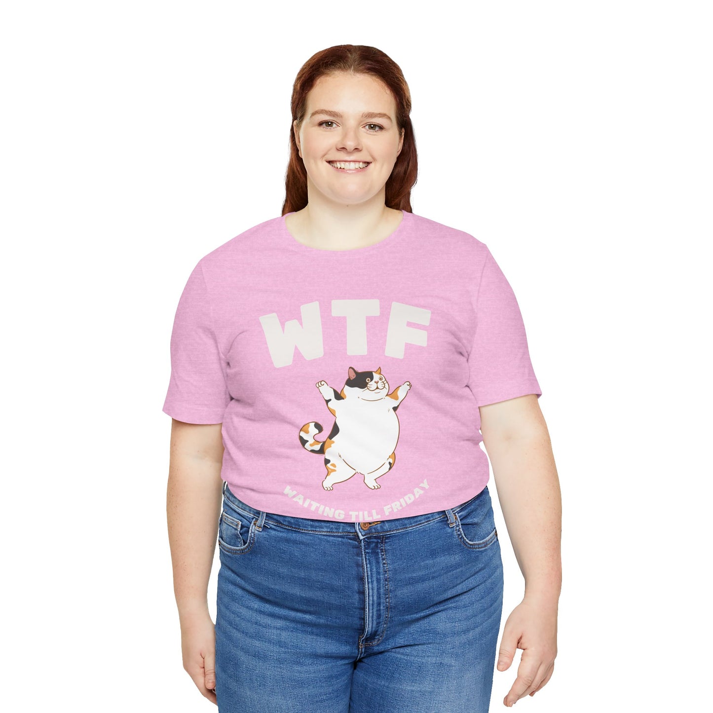 WTF Waiting Till Friday Chubby Cat Funny T-Shirt