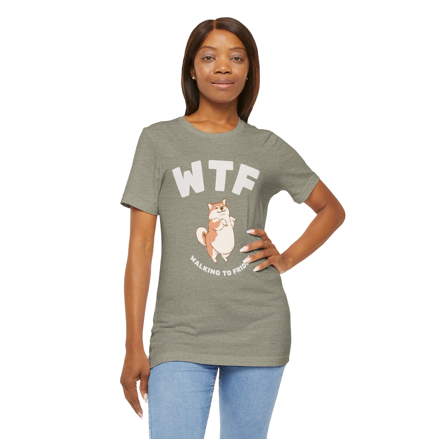 WTF Walking To Fridge Chubby Dog T-Shirt