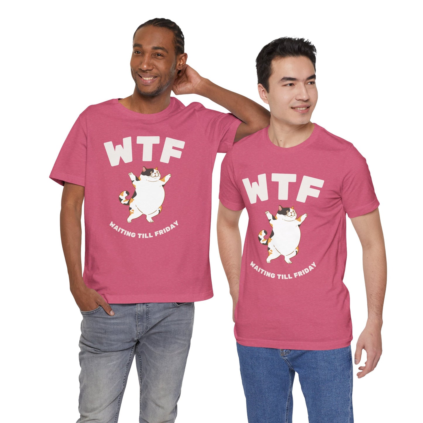 WTF Waiting Till Friday Chubby Cat Funny T-Shirt