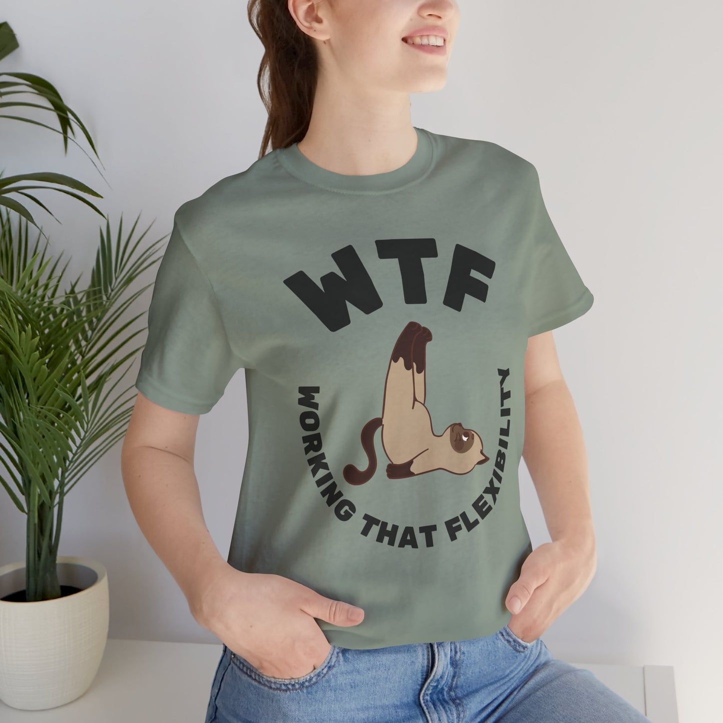 WTF Working That Flexibility Funny Cat T-Shirt