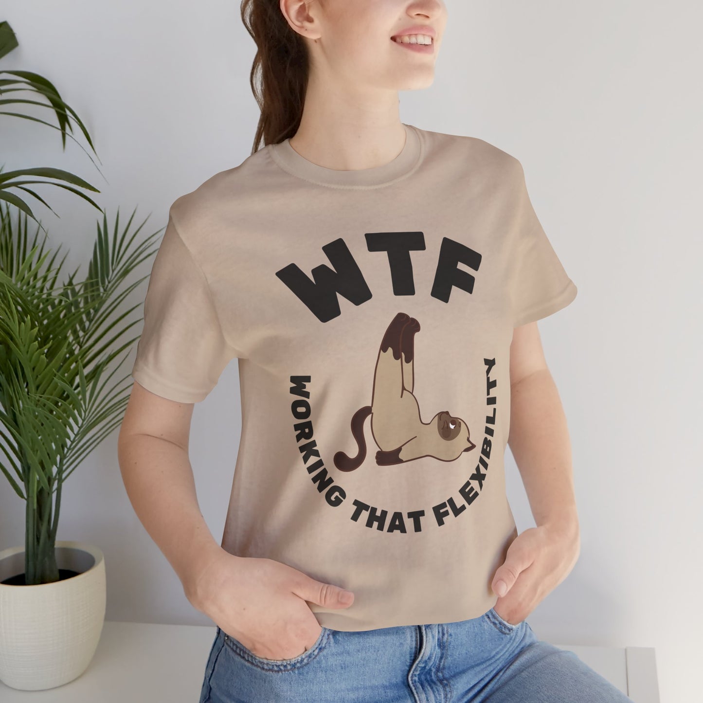 WTF Working That Flexibility Funny Cat T-Shirt