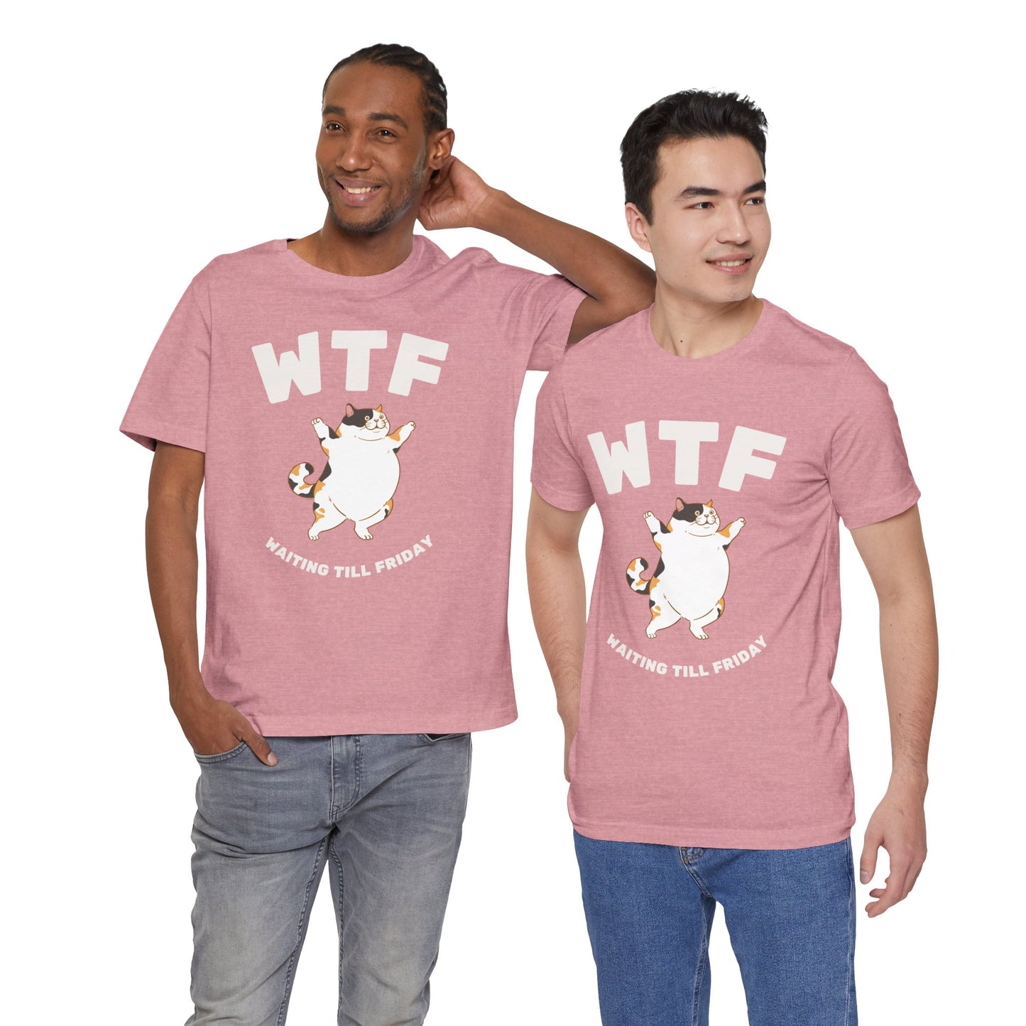 WTF Waiting Till Friday Chubby Cat Funny T-Shirt