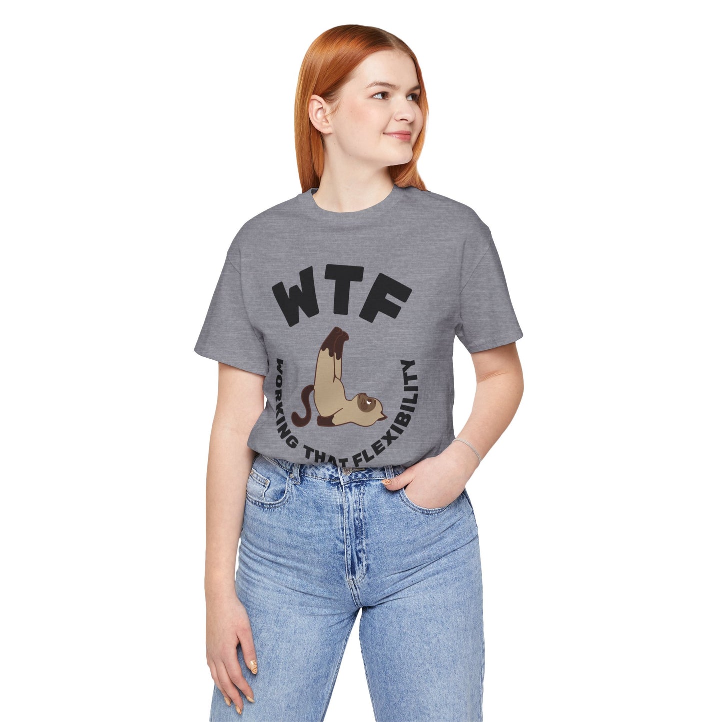 WTF Working That Flexibility Funny Cat T-Shirt