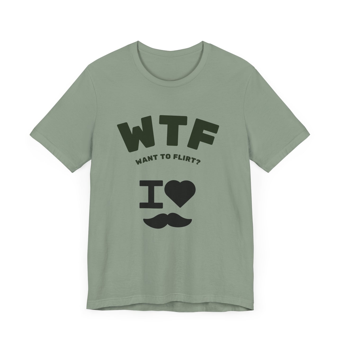 WTF Want To Flirt? I Love Moustaches Funny T-Shirt