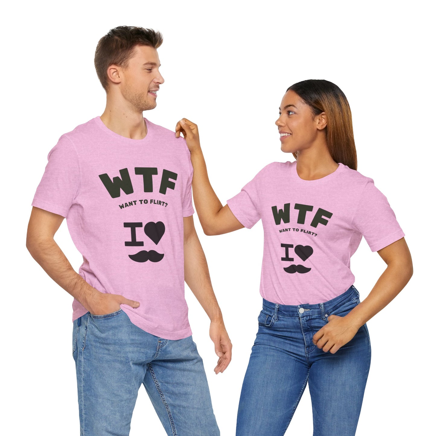 WTF Want To Flirt? I Love Moustaches Funny T-Shirt