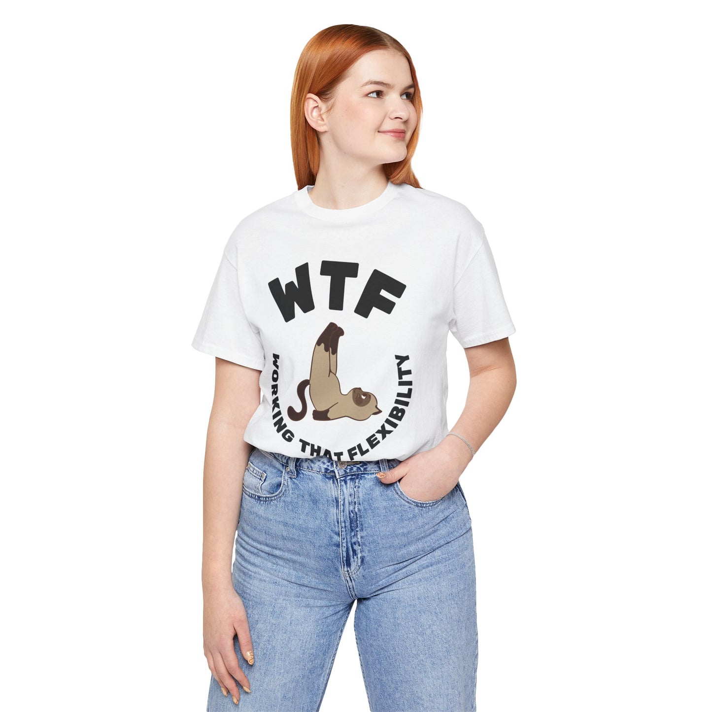 WTF Working That Flexibility Funny Cat T-Shirt