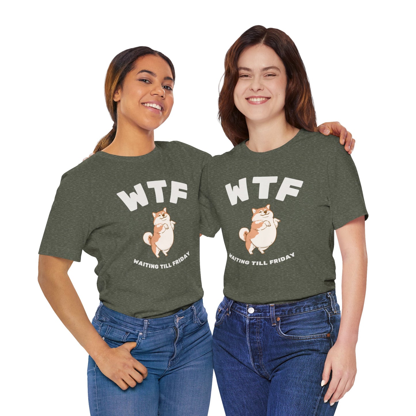 WTF Waiting Till Friday Chubby Dog Funny T-Shirt