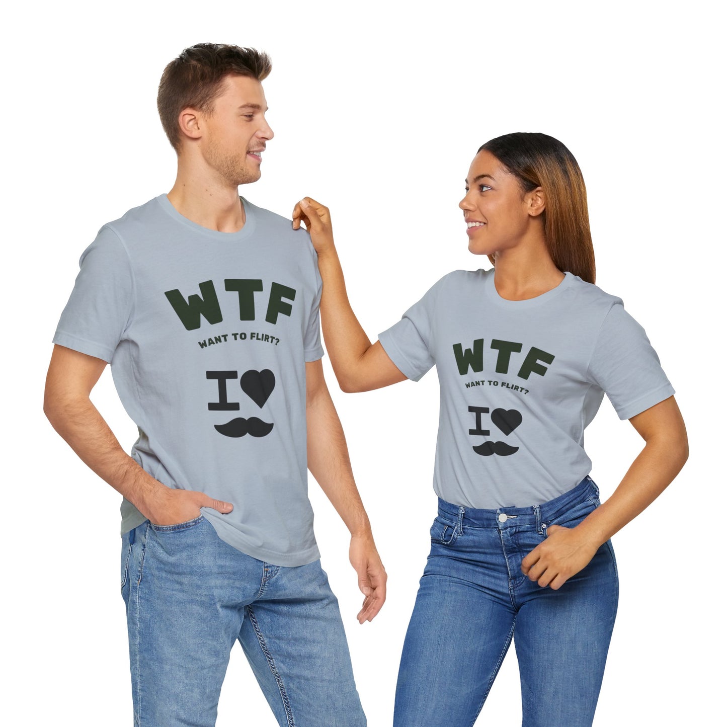 WTF Want To Flirt? I Love Moustaches Funny T-Shirt