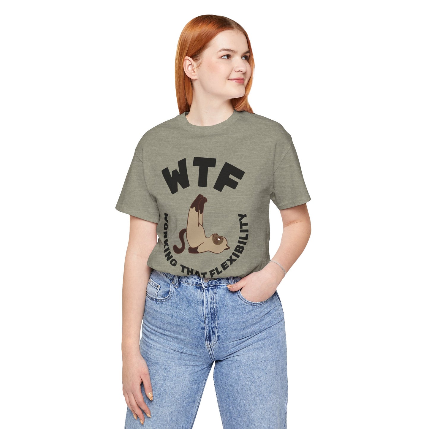 WTF Working That Flexibility Funny Cat T-Shirt