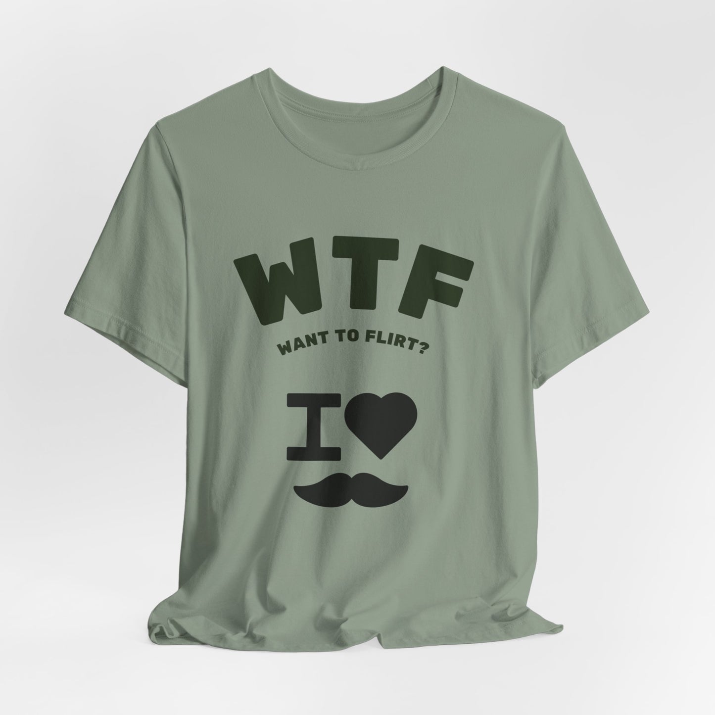 WTF Want To Flirt? I Love Moustaches Funny T-Shirt