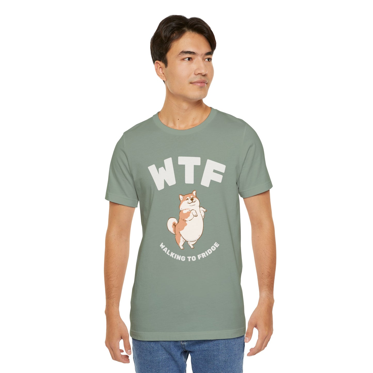 WTF Walking To Fridge Chubby Dog T-Shirt