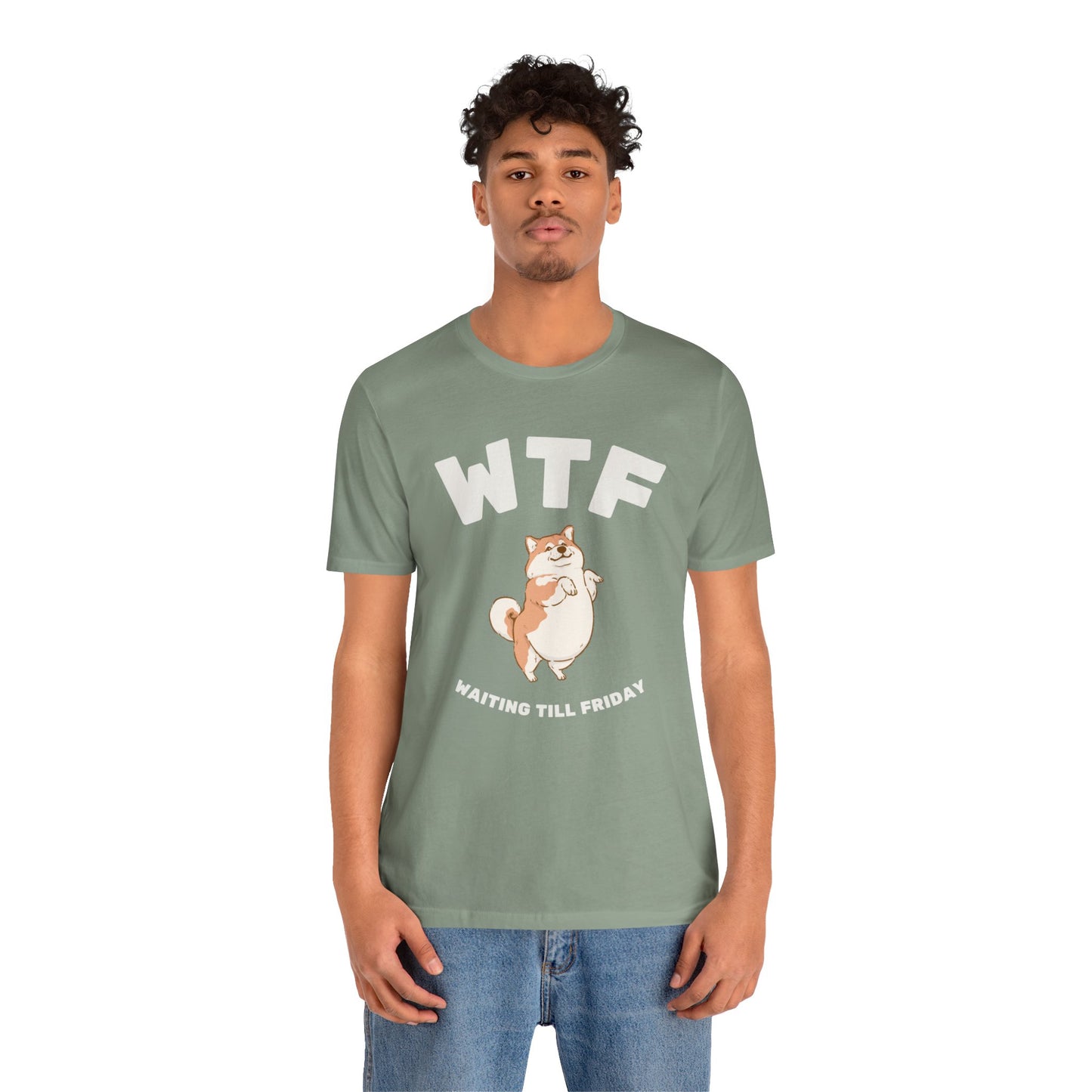 WTF Waiting Till Friday Chubby Dog Funny T-Shirt