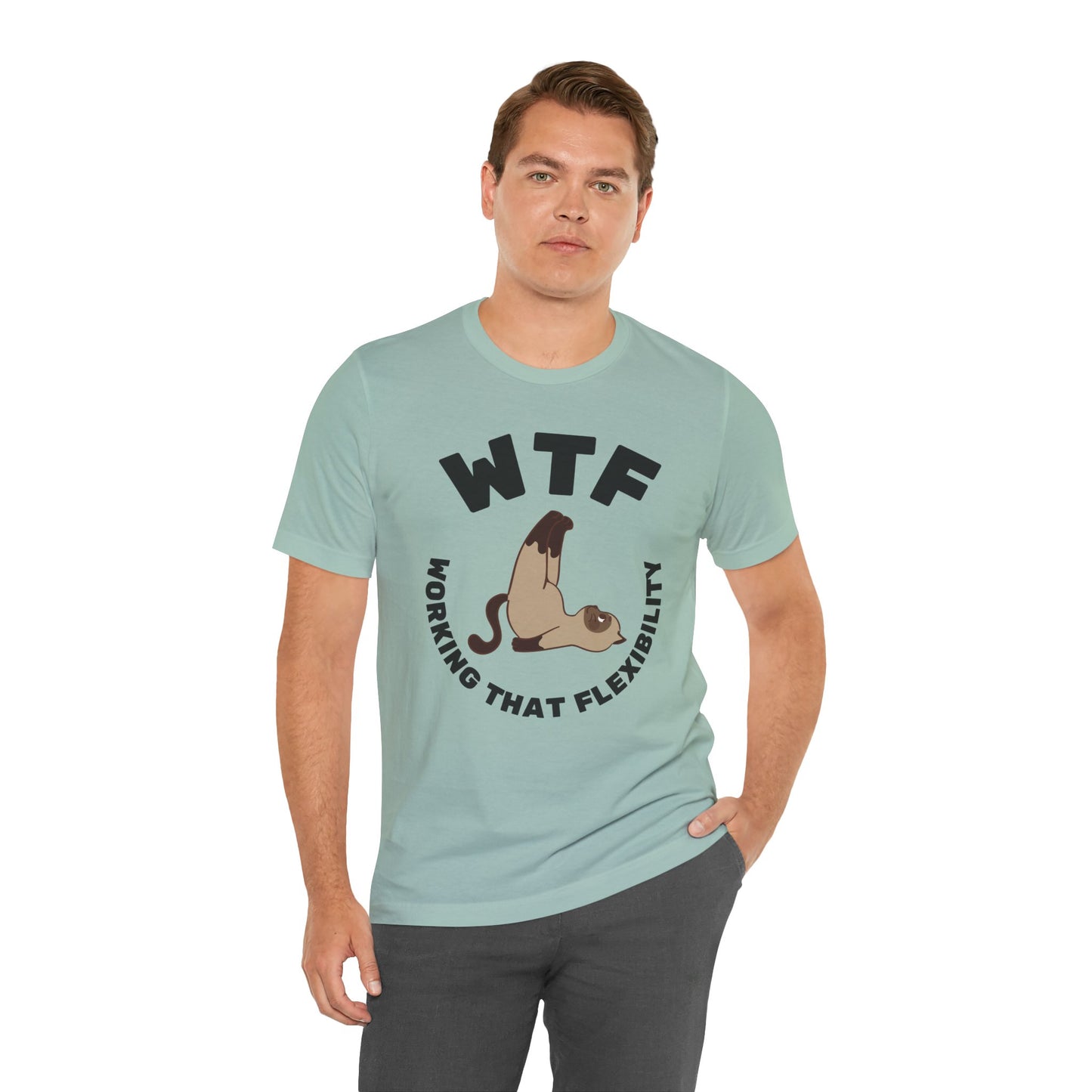 WTF Working That Flexibility Funny Cat T-Shirt