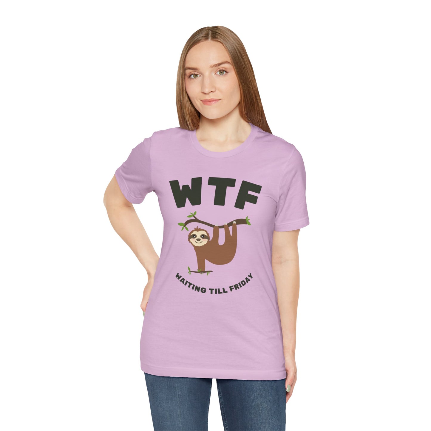 WTF Waiting Till Friday Sloth Funny T-Shirt