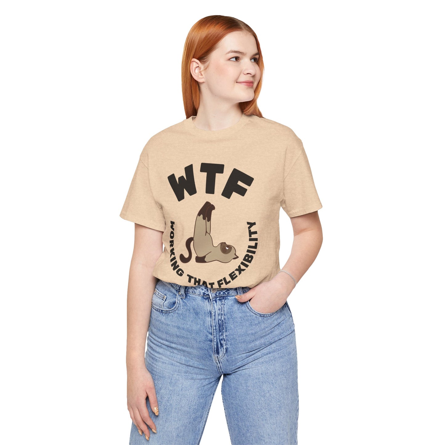 WTF Working That Flexibility Funny Cat T-Shirt