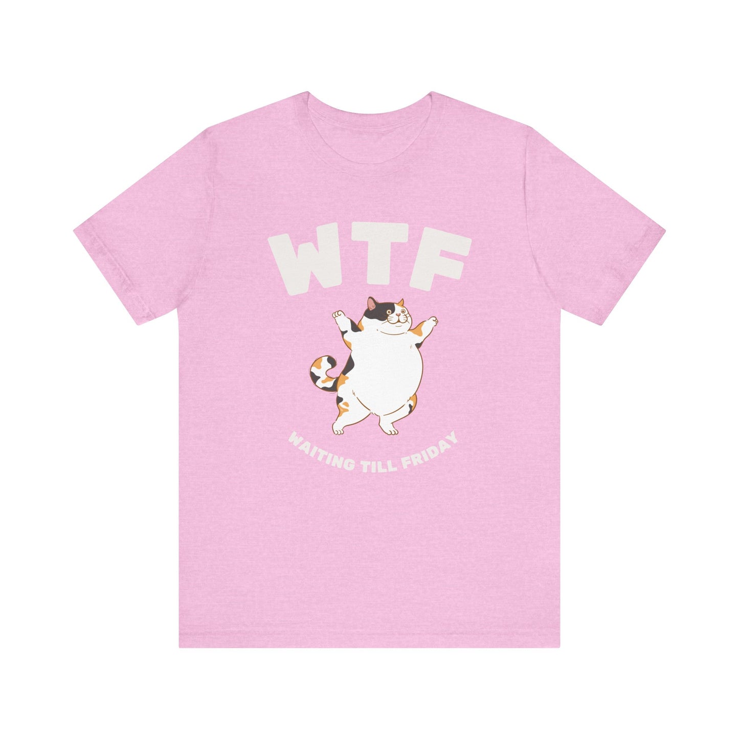 WTF Waiting Till Friday Chubby Cat Funny T-Shirt