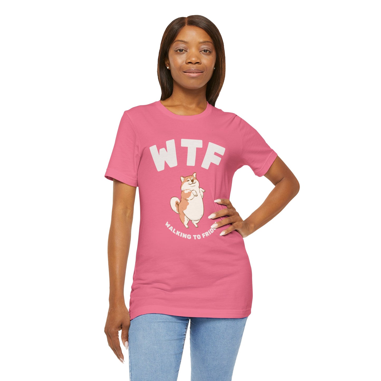 WTF Walking To Fridge Chubby Dog T-Shirt