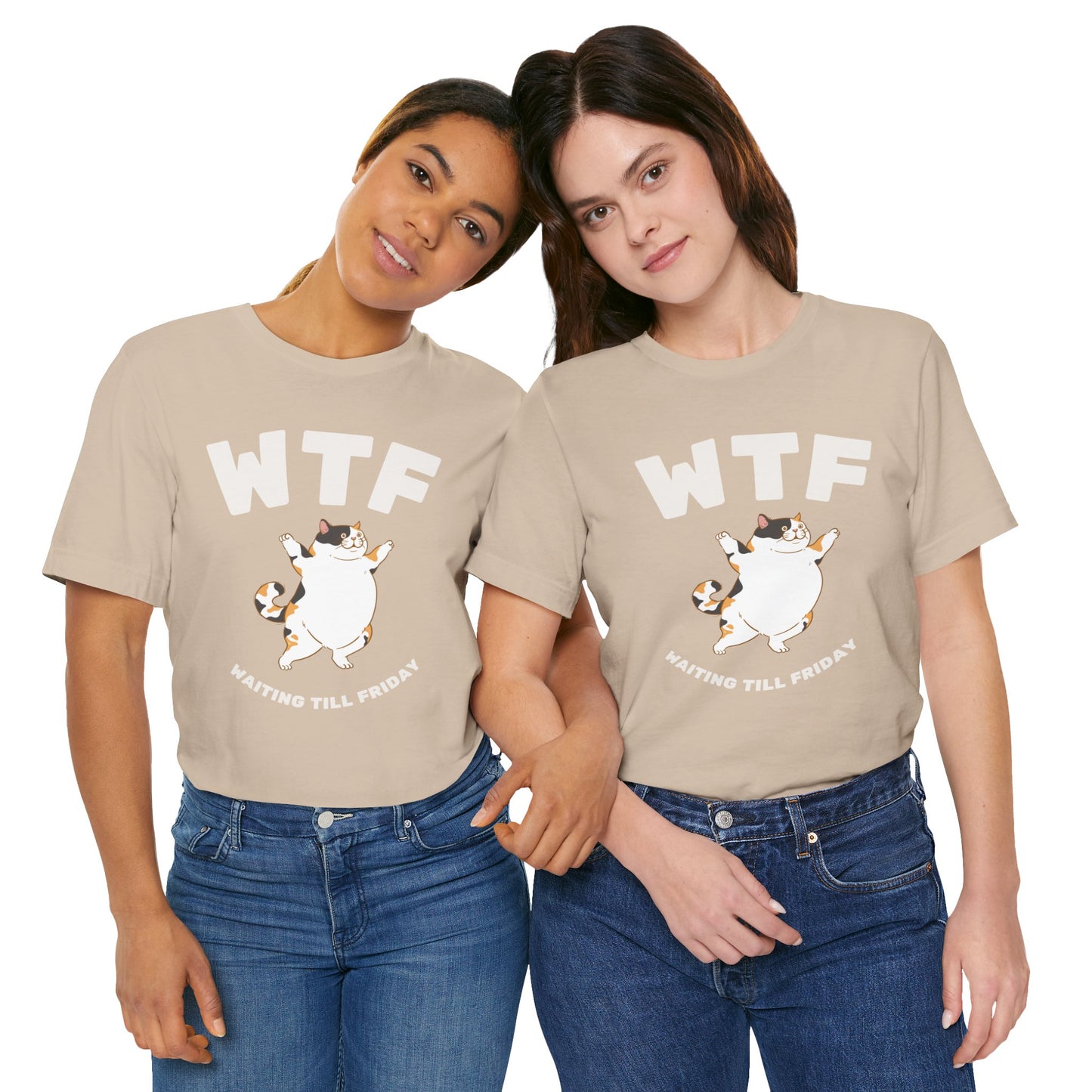 WTF Waiting Till Friday Chubby Cat Funny T-Shirt