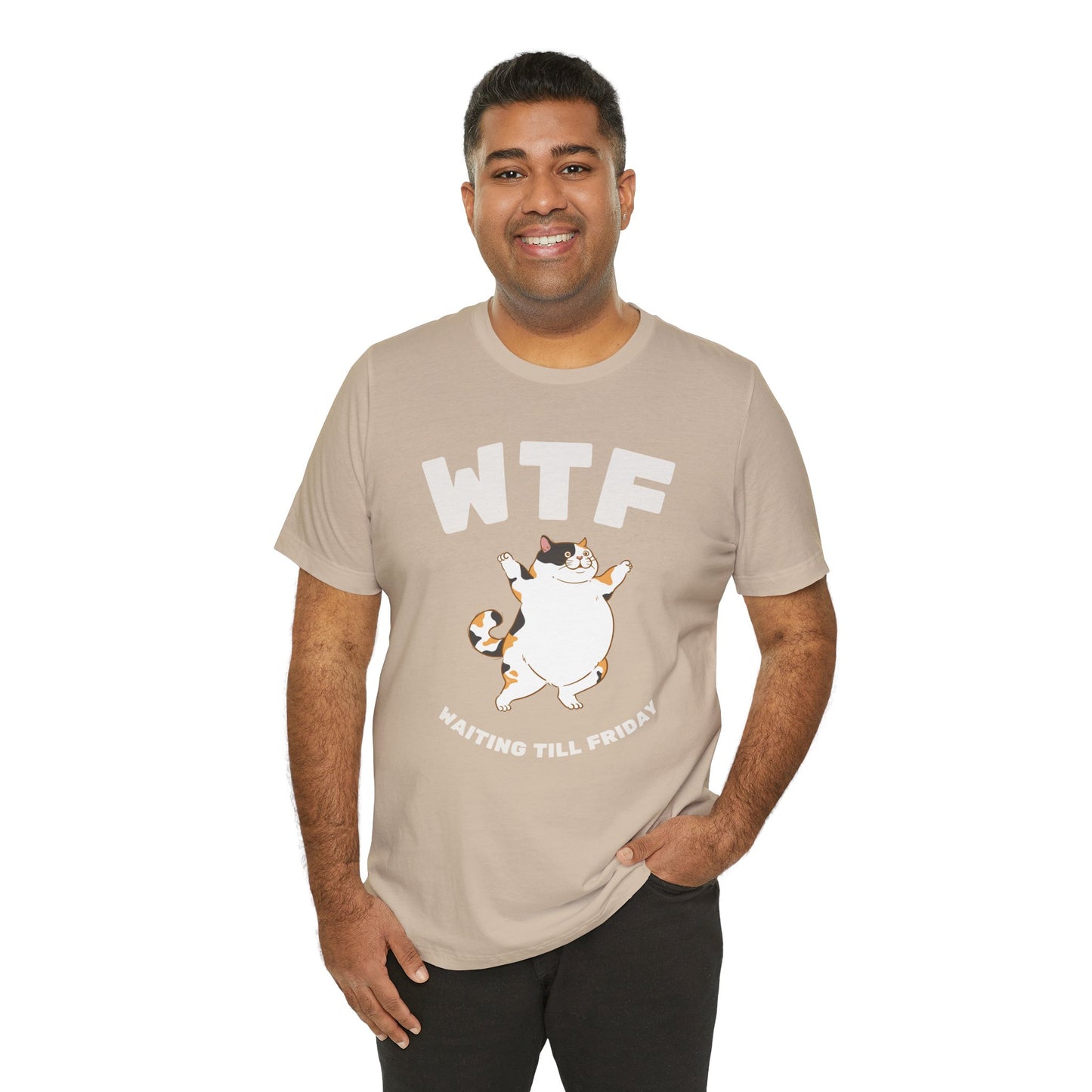 WTF Waiting Till Friday Chubby Cat Funny T-Shirt