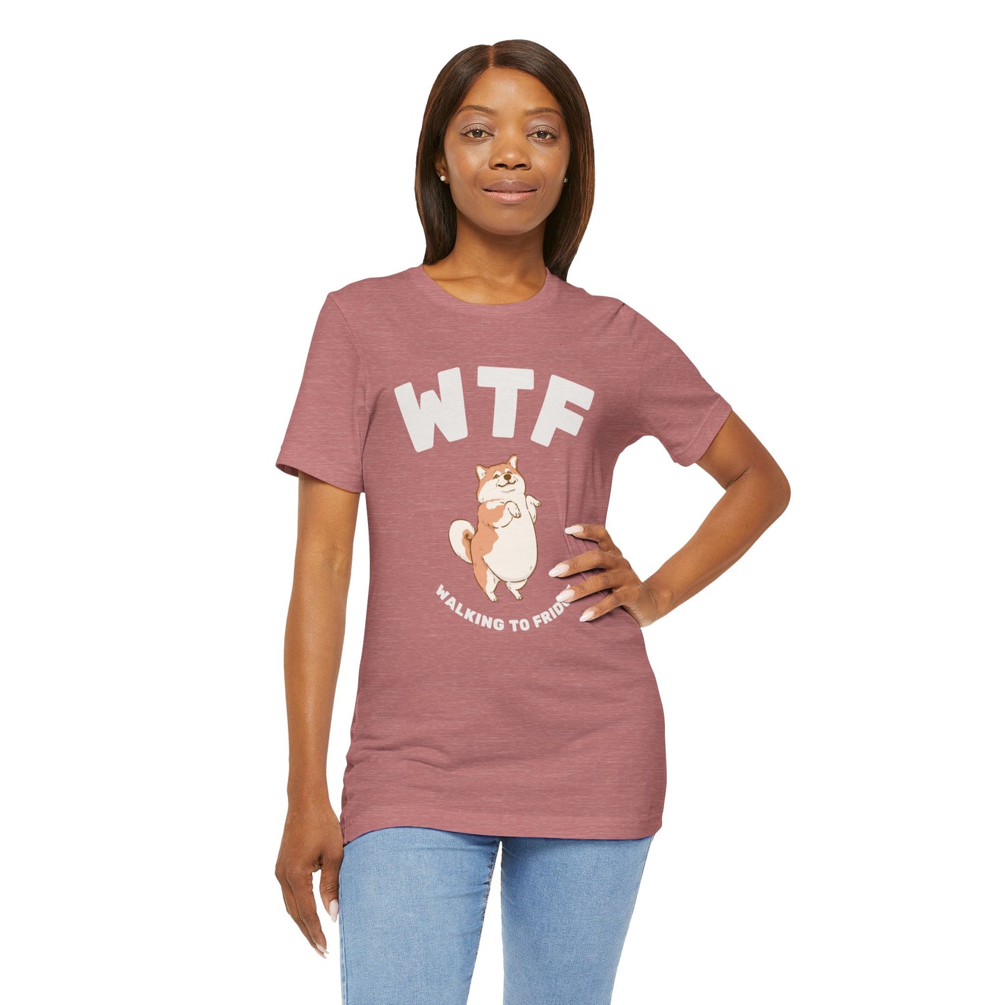 WTF Walking To Fridge Chubby Dog T-Shirt